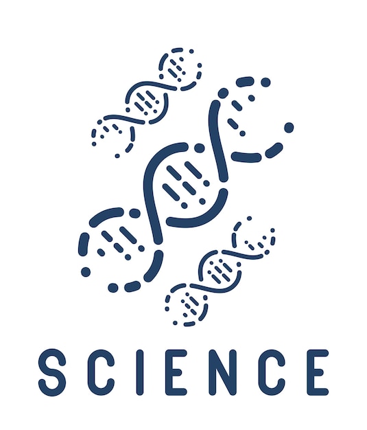 Vector de chaîne d'ADN icône linéaire simple science biologie et biotechnologie art de ligne symbole recherche et solutions génétiques