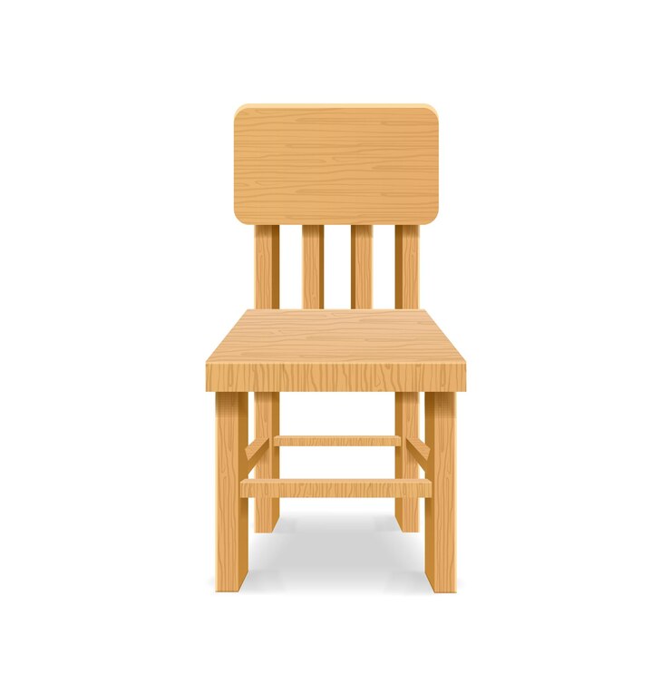 Vecteur vector de chaise en bois réaliste et détaillé 3d rétro