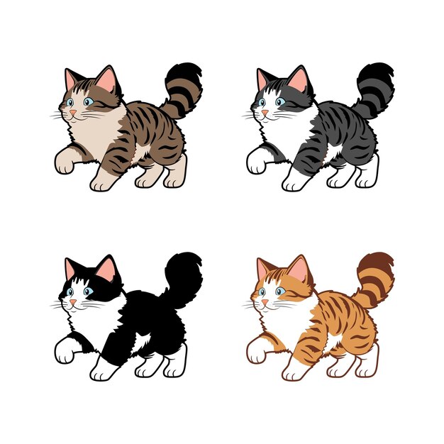 Vecteur vector de chat adorable dans le style de dessin animé