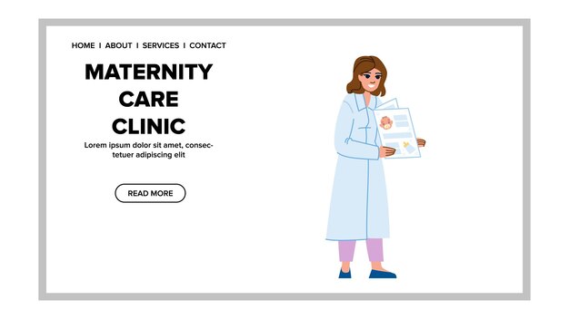 Vecteur vector de la clinique de soins de maternité du médecin