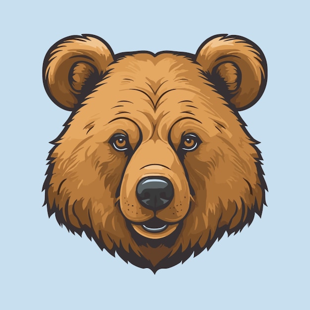 Vector De Clipart De Tête D'ours Sur Un Fond Blanc