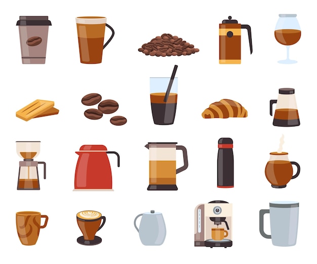 Vector Coffee Shop Elements Set d'illustrations pour les projets de marque