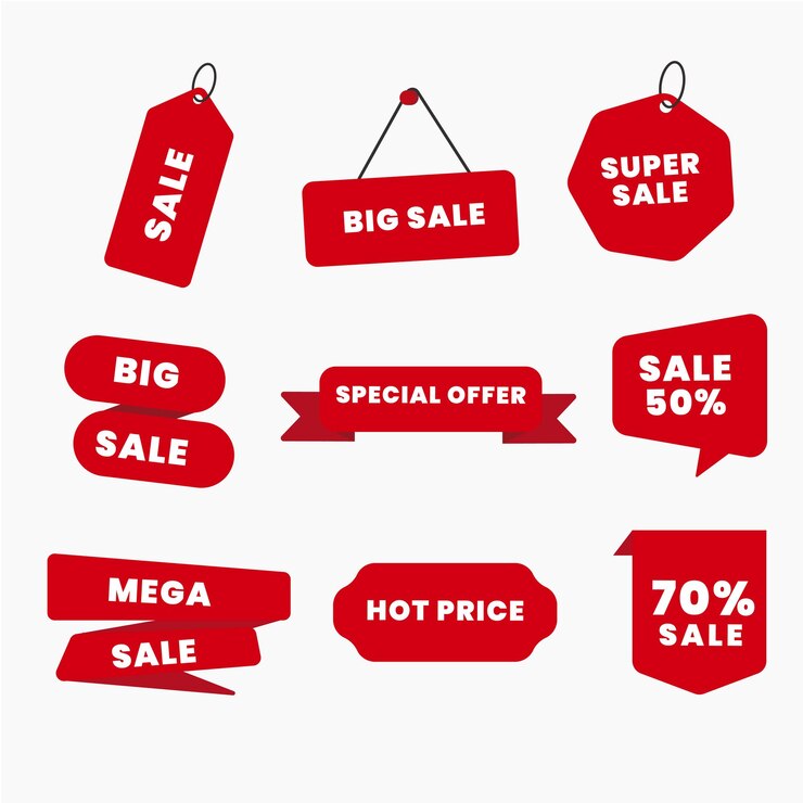 Vecteur vector collection d'étiquettes promotionnelles et d'offres spéciales