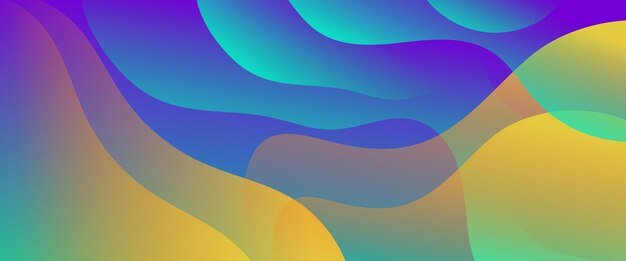 Vector coloré design de bannière à gradient abstrait de style minimaliste simple avec des vagues et des formes liquides Vector pour des présentations affiche flyer arrière-plan invitation de rapport annuel