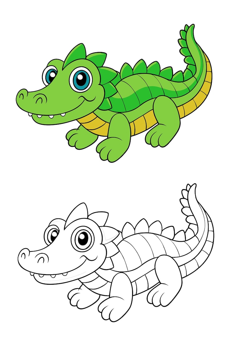 Vecteur vector de coloriage d'alligator pour les enfants