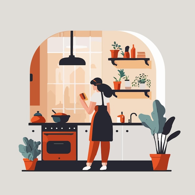 Vecteur vector_concept_woman_cooking_4