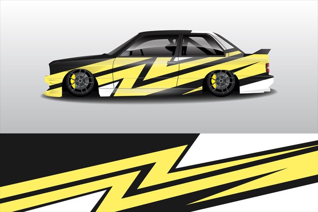Vector de conception d'autocollant de ligne abstraite graphique de course de fond kit de conception pour voiture de course de véhicule