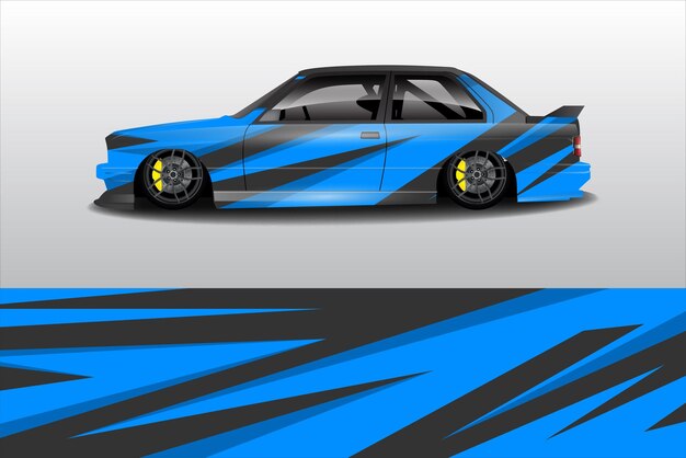 Vector de conception d'autocollant de ligne abstraite graphique de course de fond kit de conception pour voiture de course de véhicule