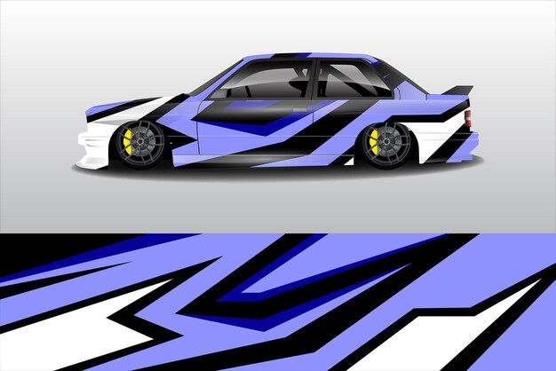 Vector de conception d'autocollant de ligne abstraite graphique de course de fond kit de conception pour voiture de course de véhicule