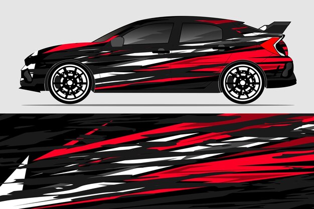 Vector de conception d'autocollant de ligne abstraite graphique de course de fond kit de conception pour voiture de course de véhicule