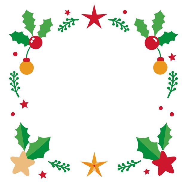 Vector de conception de la bordure des éléments de Noël