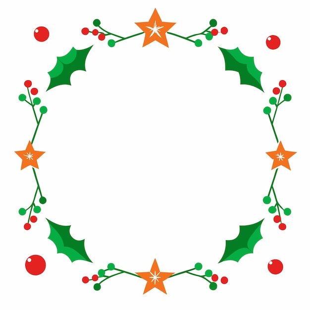 Vector de conception de la bordure des éléments de Noël