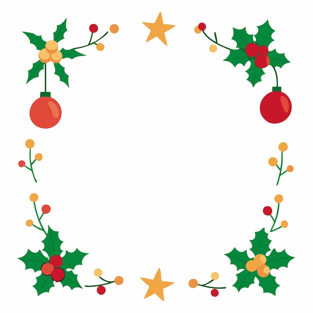 Vector de conception de la bordure des éléments de Noël