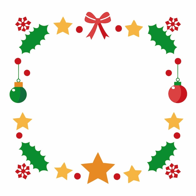 Vector de conception de la bordure des éléments de Noël
