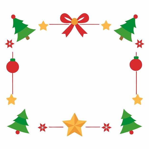 Vector de conception de la bordure des éléments de Noël