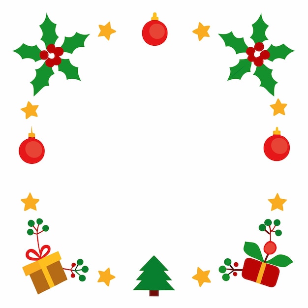 Vector de conception de la bordure des éléments de Noël