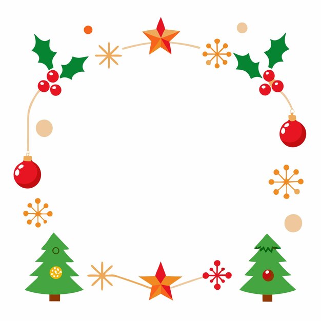 Vector de conception de la bordure des éléments de Noël