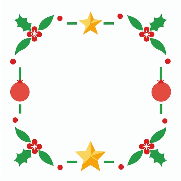 Vector de conception de la bordure des éléments de Noël
