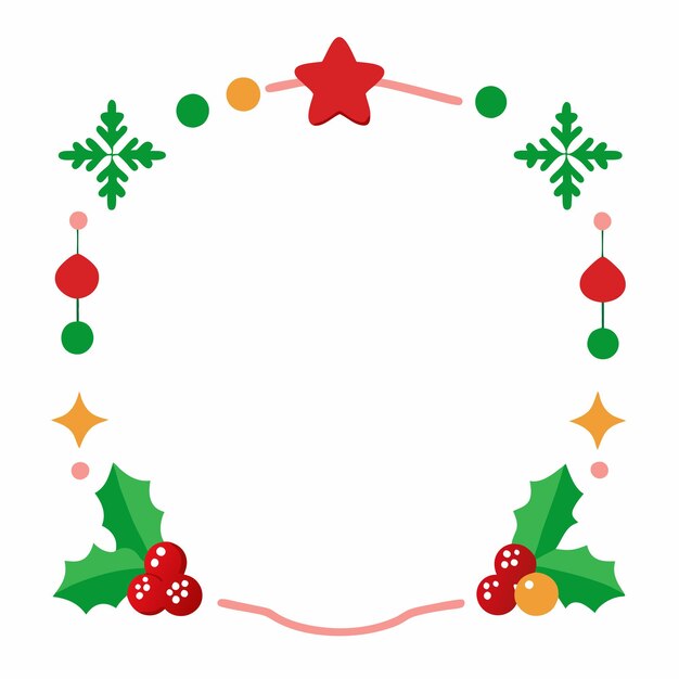 Vector de conception de la bordure des éléments de Noël