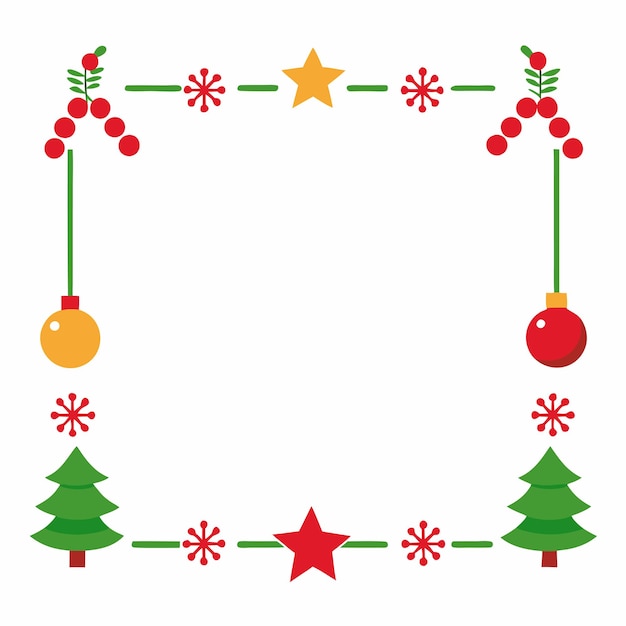 Vector de conception de la bordure des éléments de Noël