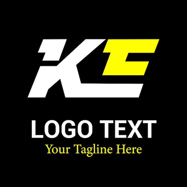 Vector de conception du logo de la marque k E sur fond noir