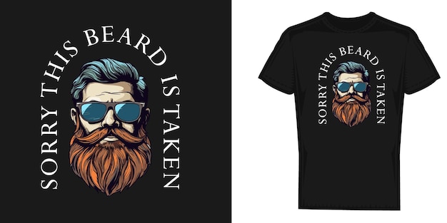 Vecteur vector de conception du t-shirt de la saint-valentin pour l'homme barbu