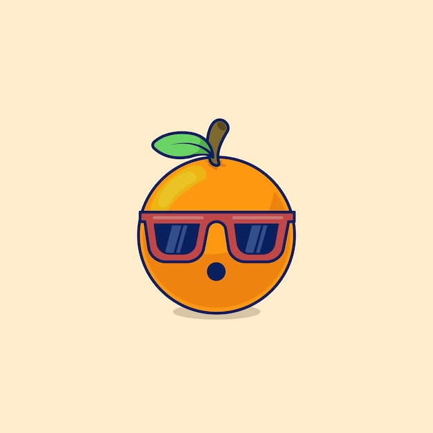 Vecteur vector de conception orange avec des lunettes