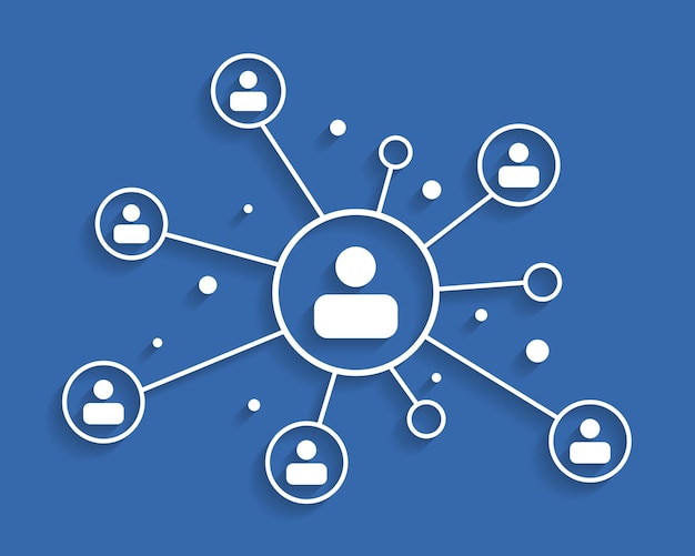 Vector Connecte les gens au réseau social