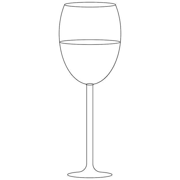 Vecteur vector continu dessin d'une ligne de félicitations verre de vin concept d'illustration de l'art de célébrer