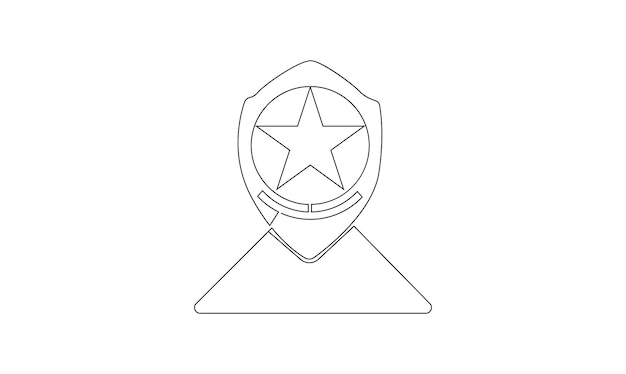 Vector continu simple dessin en ligne abstraite du badge du prix du gagnant isolé sur fond blanc