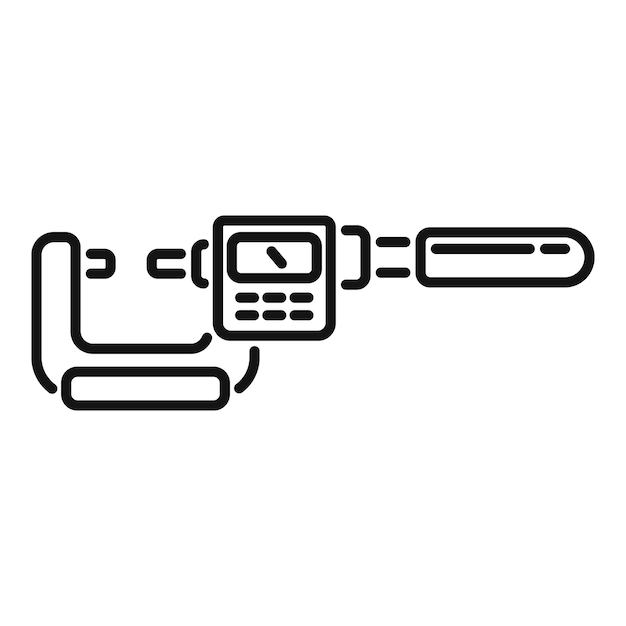 Vecteur vector de contour de l'icône du dispositif de micromètre numérique outil de laboratoire