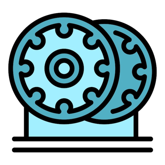 Vecteur vector de contour de l'icône du disque de poids de la salle de sport