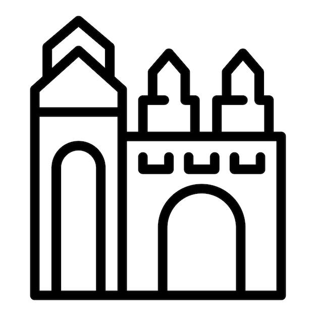 Vecteur vector de contour de l'icône du palais du belvédère architecture viennoise