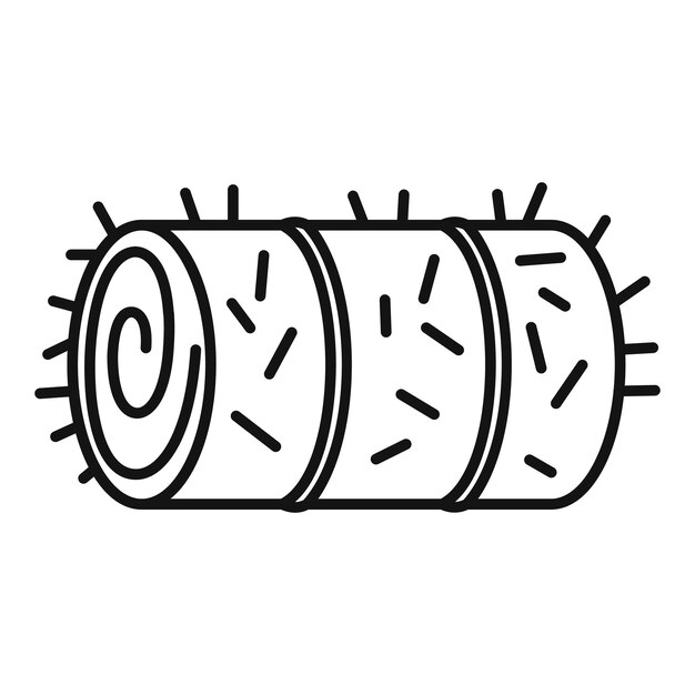 Vector De Contour De L'icône Du Rouleau De La Pile De Foin Agriculture Récolte De L'agriculture