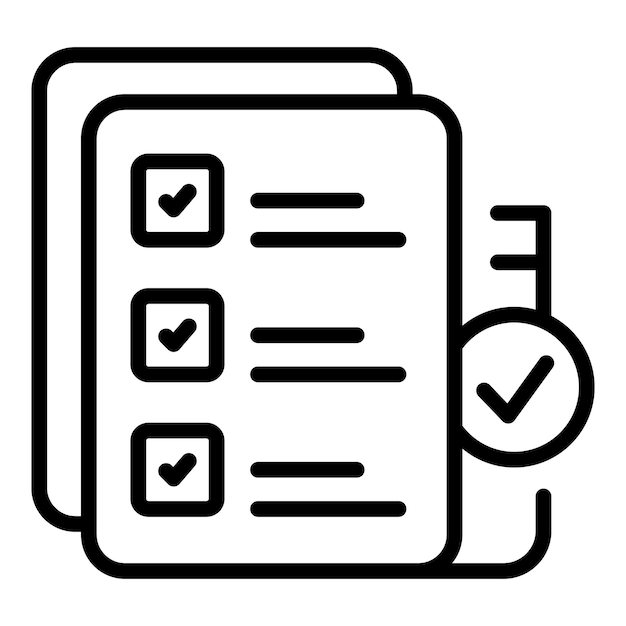 Vector de contour d'icône d'examen d'éducation Test en ligne Étude scolaire