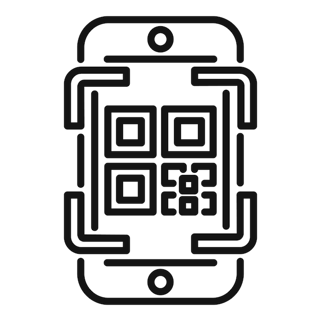 Vector de contour de l'icône de vérification intelligente de l'application de téléphone portable Pay