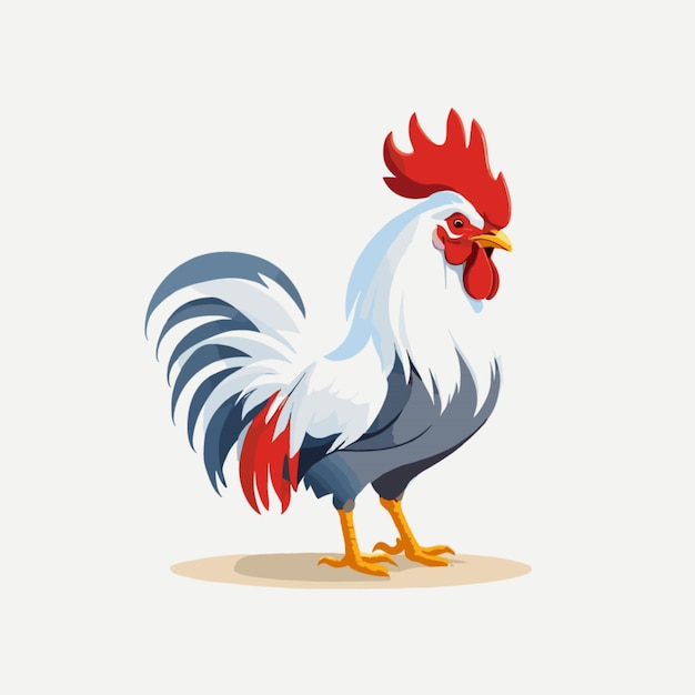 Vector De Coq De Ferme Sur Fond Blanc