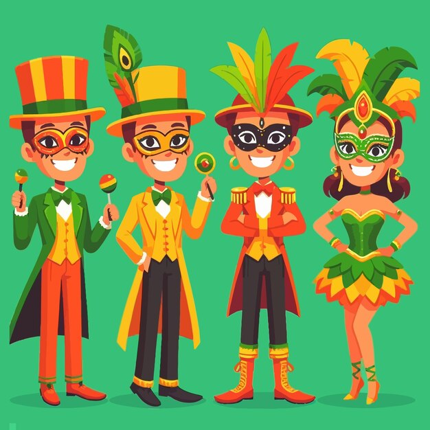 Vecteur vector des costumes de carnaval brésilien