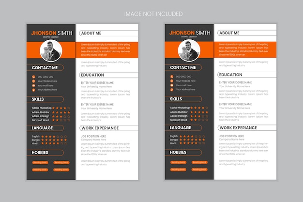 Vecteur vector créatif propre cv et modèle de conception de cv