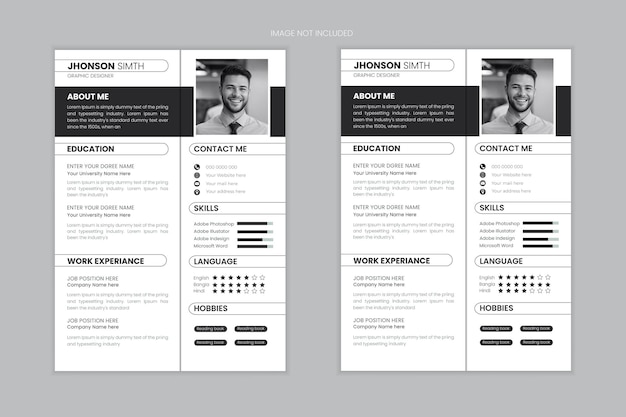 Vecteur vector créatif propre cv et modèle de conception de cv