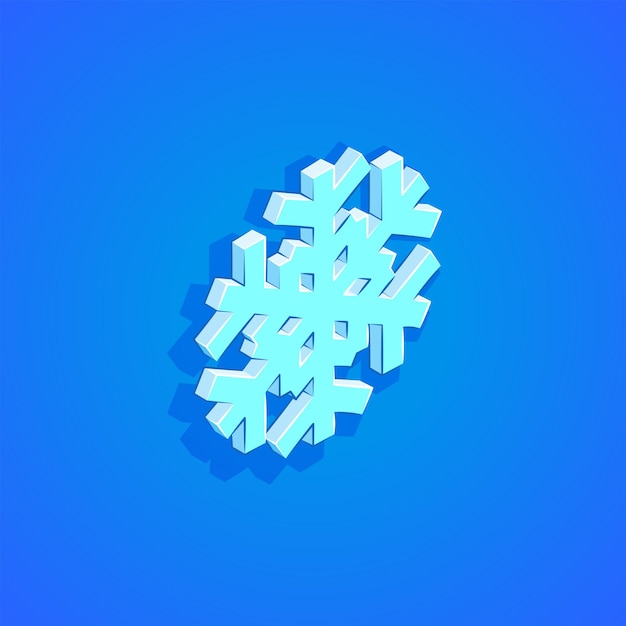 Vector design coloré isométrique icône flocon de neige géométrique illustration isolé fond bleu