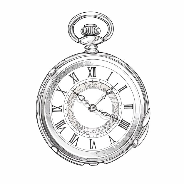 Vecteur vector_design_hand_drawn_pocket_watches