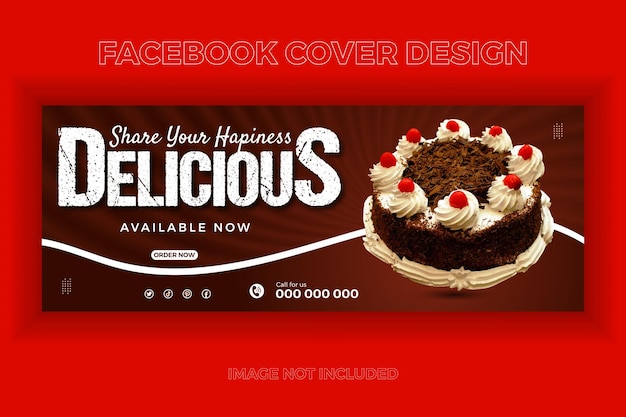 Vecteur vector dessert vente modèle de conception de couverture facebook et conception de bannière web