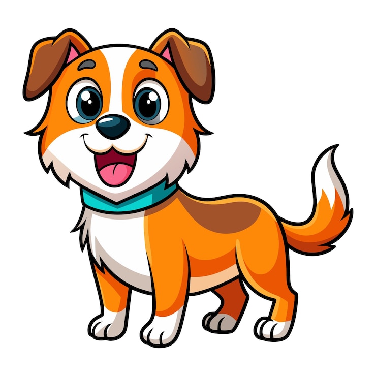 Vecteur vector de dessin animé de chien illustration en couleur sur blanc