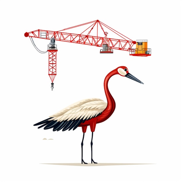 Vecteur vector de dessin animé de grue de construction