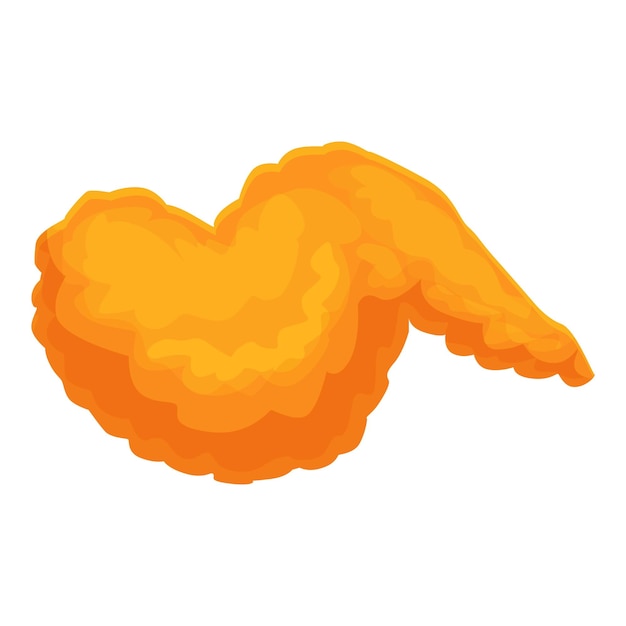 Vector de dessin animé de l'icône des ailes de cuisinier Nourriture rôtie
