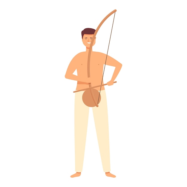 Vecteur vector de dessin animé de personnage de musique de capoeira personnage de personnage d'entraînement