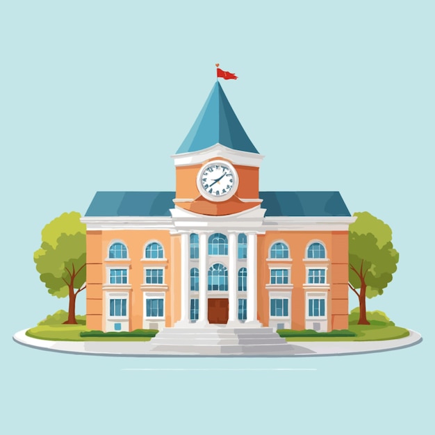 Vector De Dessin Animé Universitaire Sur Fond Blanc