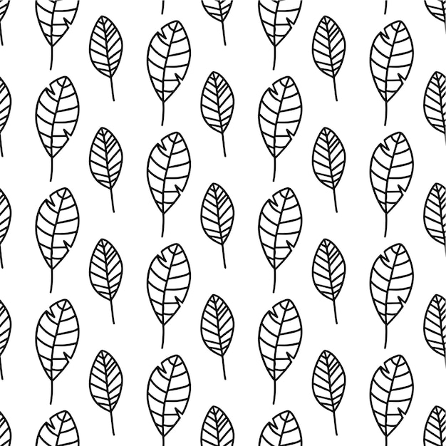Vector dessiné à la main à l'automne des feuilles de motif sans couture isolées sur fond blanc griffon feuilles d'automne pour
