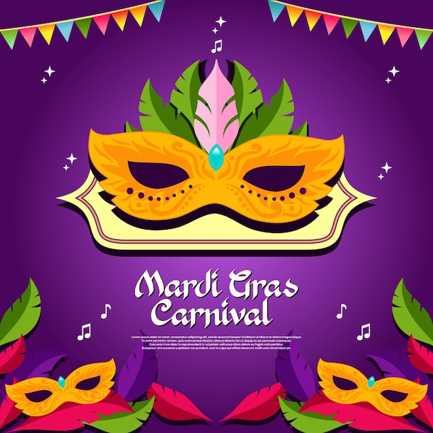 Vector dessiné à la main fond du carnaval de Mardi Gras